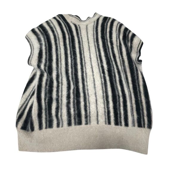 Vintage Angora Blend Striped Women’s Shine And Salt Short Sleeve Sweater Vest L - Picture 5 of 8